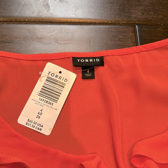 ❤️3/$30 Torrid Coral Blouse - Picture 7 of 9